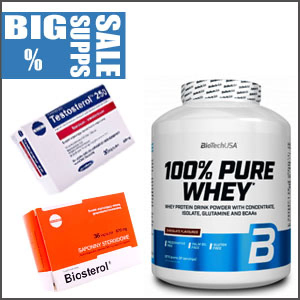 Biotech USA 100% Pure Whey 2270g + Megabol Testosterol250  30 Kapseln + Megabol Biosterol 36 Kapseln