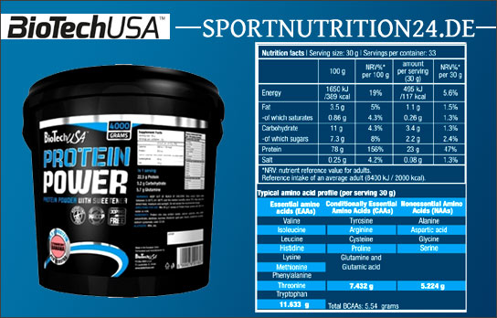BioTechUSA Protein Power 1000g günstig bestellen bei Sportnutrition24 ...