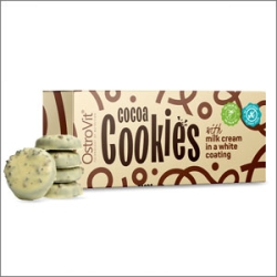 OstroVit Cocoa cookies with milk cream in white glaze 128g