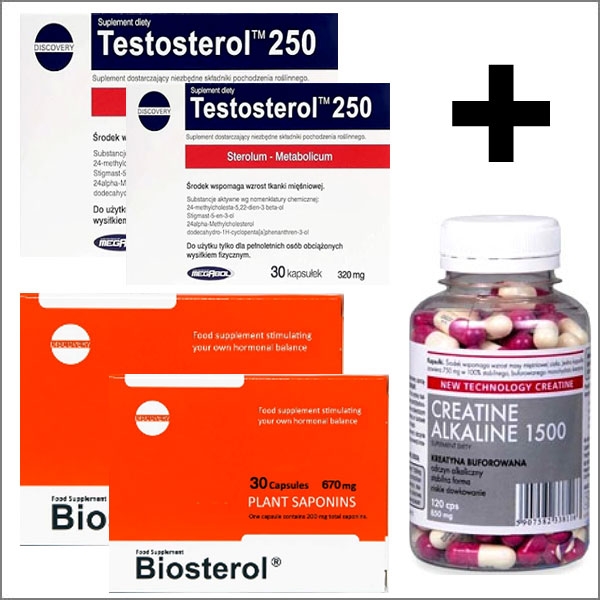 Megabol Testosterol 250 - 2 x 30 Kapseln + Megabol Biosterol® 2 x 36 Kapseln + Megabol Creatine Alkaline 1500 - 1 x 120 Kapseln
