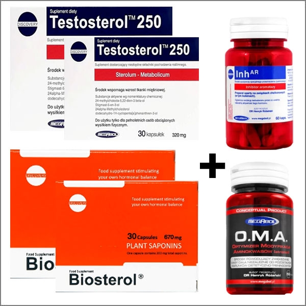 Megabol Testosterol250 - 2 x 30 Kapseln + Megabol Biosterol® 2 x 36 Kapseln + Megabol Inhar 60 Kapseln + Megabol O.M.A. 56 Kapseln