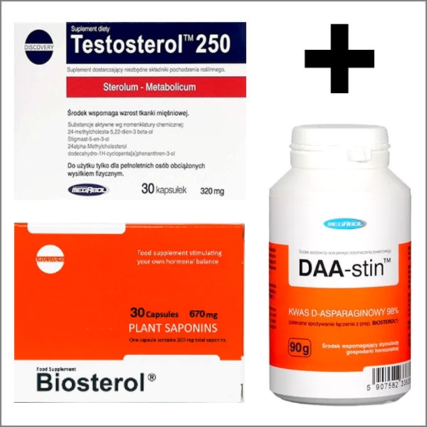 Megabol Testosterol250 30 Kapseln + Megabol Biosterol 36 Kapseln + Megabol DAA-Stin 90g