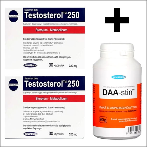 Megabol Testosterol250 - 2 x 30 Kapseln + Megabol DAA-Stin 90g